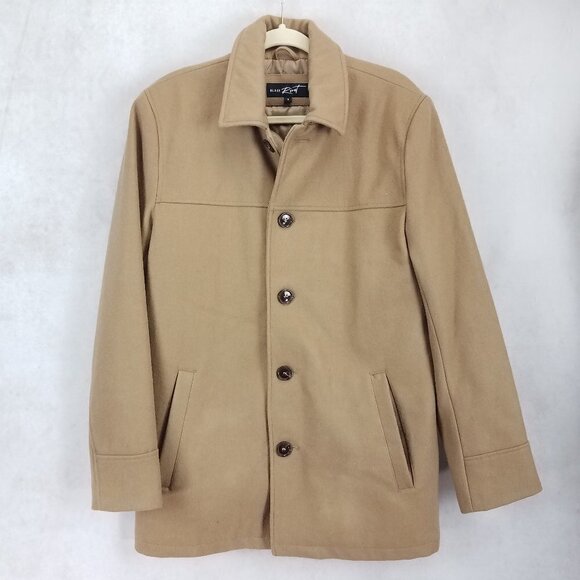 +Black Rivet Men's S Wool blend Pea Coat Jacket in Brown/Tan - Picture 1 of 15